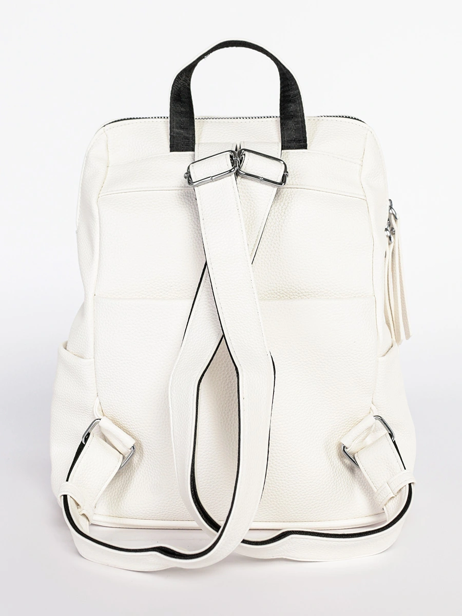 Рюкзак белого цвета с боковыми вертикальными карманами